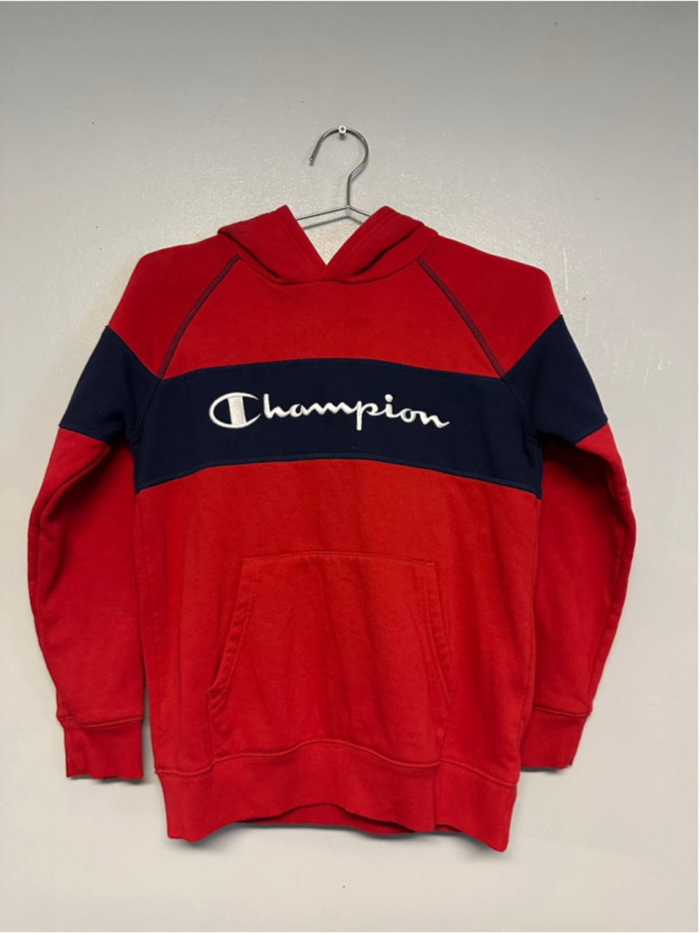 Boys Champion Hoodie Sweatshirt Size 10 Red and Blue
